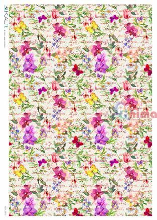Декупажна хартия оризова KALit A4 Цветя 213