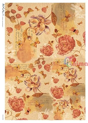 Декупажна хартия оризова KALit A4 Цветя 203