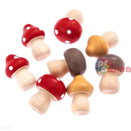 Декоративни дървени фигурки DP Craft, 8 бр., гъби