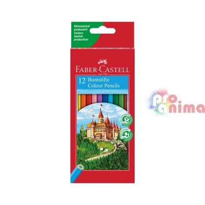 Комплект цветни моливи Faber-Castell, 12 цвята, Замък
