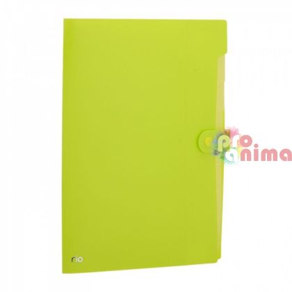 Папка с копче Deli Rio, 8 отделения и индекси, за формат А4, зелена