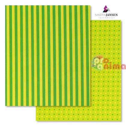 Картон варио Marpa Jansen, 50 x 70 cm, 300 g/m2, зелен на райета и точки