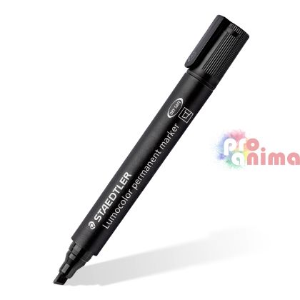 Перманентен маркер Staedtler Lumocolor 350, скосен връх (2 mm- 5 mm), черен