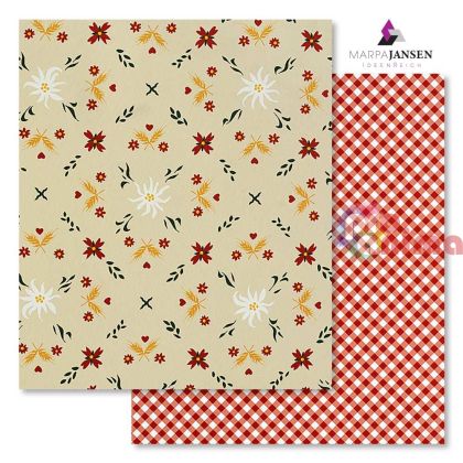 Картон варио Marpa Jansen, 50 x 70 cm, 300 g/m2, еделвайси/каре