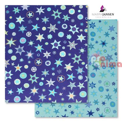 Картон варио Marpa Jansen, 50 x 70 cm, 300 g/m2, син на звезди