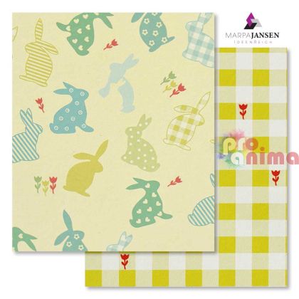 Картон варио Marpa Jansen, 50 x 70 cm, 300 g/m2, великденски зайчета