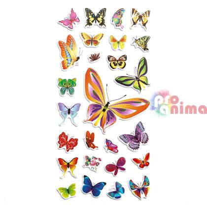 Стикери (пуфи) пеперуди, 26 бр.