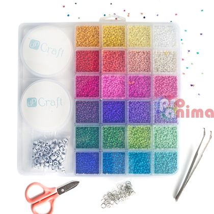 Комплект мъниста за бижута, 24 цвята