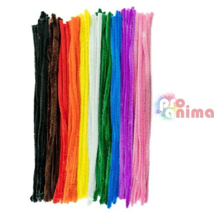 Пухени телчета за декорация, 14 mm x 50 cm, 100 бр., микс от цветове