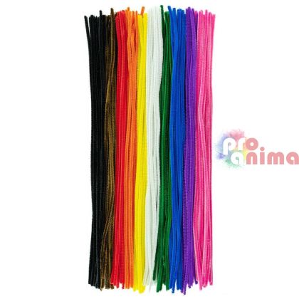 Пухени телчета 8 mm x 50 cm, 100 бр., микс от цветове