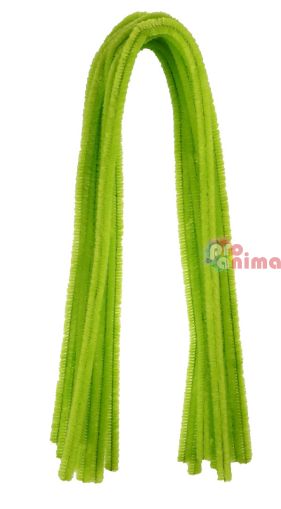 Пухени телчета за декорация, 8 mm x 50 cm, 100 бр., светлозелени