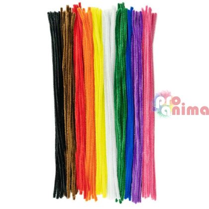 Пухени телчета за декорация 8 mm x 50 cm, 100 бр., микс от цветове