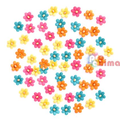 Хартиени цветчета за декорация DP Craft, 60 бр., 1 cm, ярки