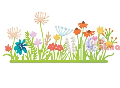 Шаблон за изрязване и релеф (щанца), цветна поляна