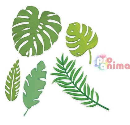 Шаблон за изрязване и релеф (щанца) DP Craft, екзотични листа, 5 бр.