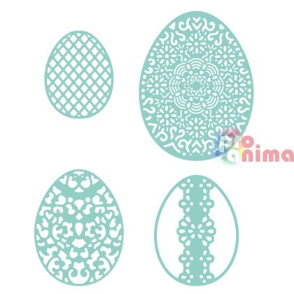 Щанца за  изрязване и релеф DP Craft, ажурни яйца, 4 бр.