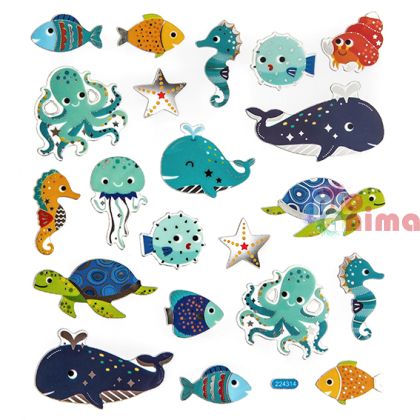 Стикери DP Craft, подводен свят, 21 бр.