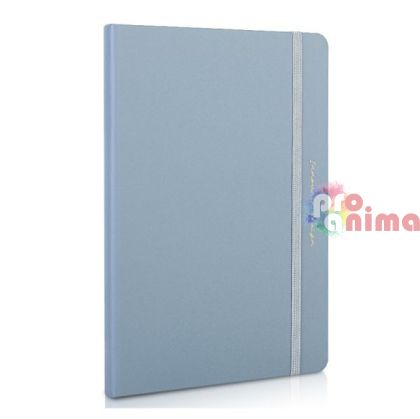 Син бележник Deli, A5, 96 листа, с ластик