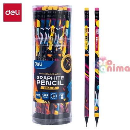Молив с гума Deli EC043 HB, чернографитен