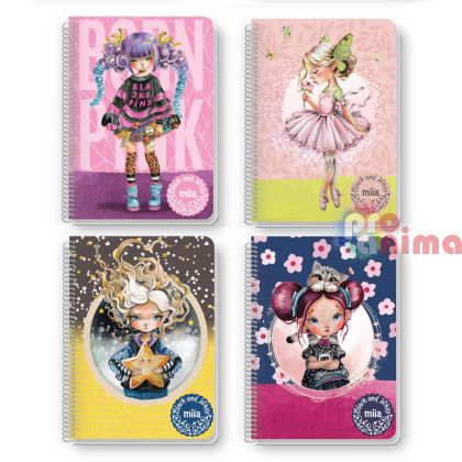 Тетрадка Black&White, B5, 60 листа, редове, Miia