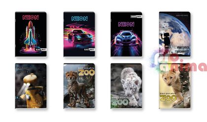 Тетрадка Black&White, малки квадратчета, 40 листа, малък формат, за момче