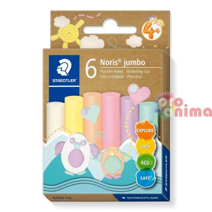 Пластилин Staedtler, 6 цвята, пастелни