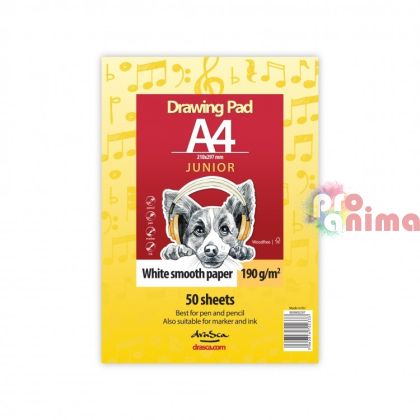 Скицник за рисуване А4, 50 л., Drasca Drawing Pad Junior