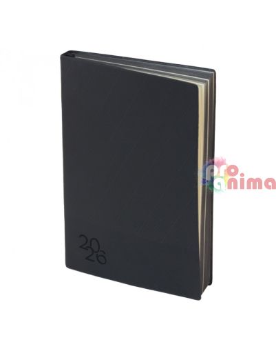 Бележник с дати 14.5 x 21 cm, термо Flexy с порезка, черен, 168 листа