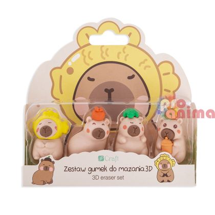 Комплект гумички за триене DP Craft, 3D Капибари, 4 бр.