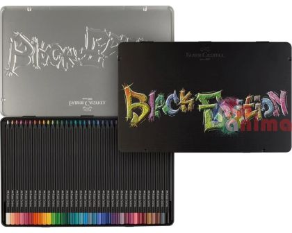 Цветни моливи Faber-Castell Black Edition, 36 цвята в метална кутия
