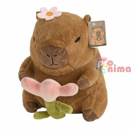 Капибара с цвете- плюшена играчка, 27 cm