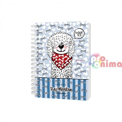 Бележник Drasca Stay PAWsitive, A6, 80 листа, Bandit