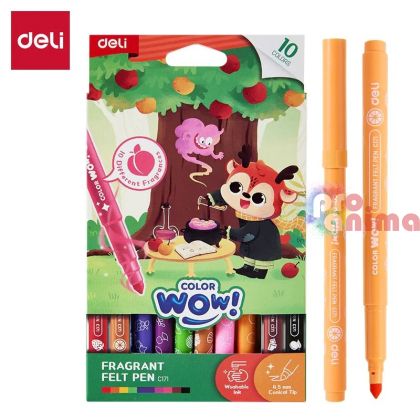 Ароматизирани флумастери Deli Color Wow 10 цвята