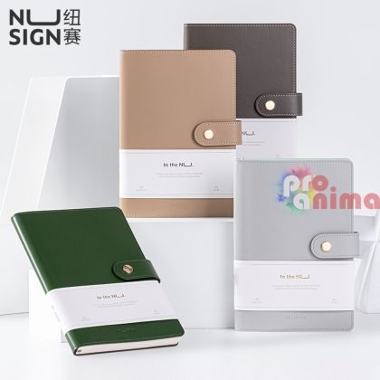 Бележник с копче DeliNusign A5, 120 л., бежов