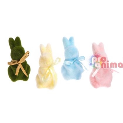 Зайчета с мъх, 10.5 cm, 4 бр. Пастелни