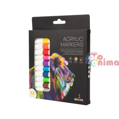 Акрилни маркери Creative Art, 12 цвята