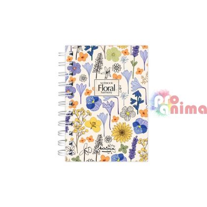 Тефтер Darsca Floral Harmony А6, 120 листа