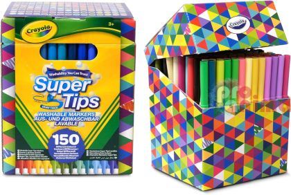 Флумастери Crayola Super Tips Измиваеми 150 цвята