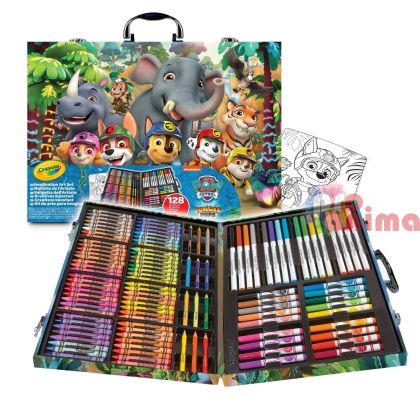 Комплект за рисуване в куфарче Crayola 128 части Paw Patrol Jungle