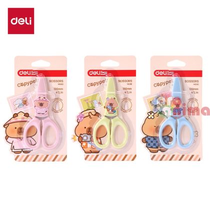 Детска ножица с предпазна капачка Deli Capypets, 12 cm