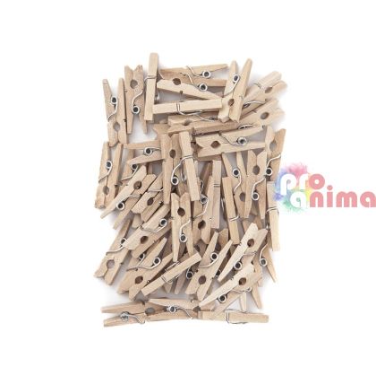 Дървени щипки за декорация 40 бр. мини 2.5 cm