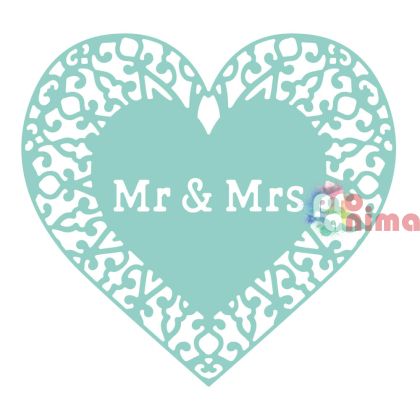 Щанца за изрязване и релеф DP Craft, ажурно сърце Mr and Mrs