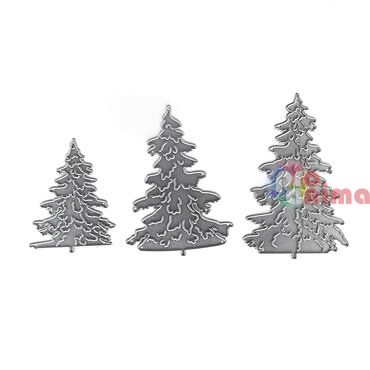 Щанца за изрязване и релеф DP Craft, елхи, 3 бр.