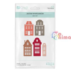 Шаблон за изрязване и релеф DP Craft, 5 бр., къщи