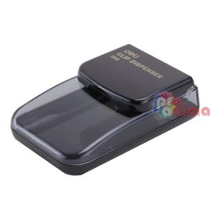 Кутия за кламери - прозрачна, пластмасова, черна, Deli