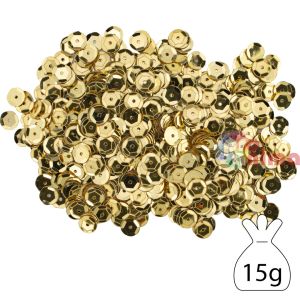Пайети за декорация 8 mm, 15 g, светлозлато