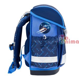 Ергономична ученическа раница-кутия Belmil Navu Blue Tech