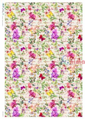 Декупажна хартия оризова KALit A4 Цветя 213