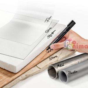 Перманентен маркер Staedtler Lumocolor 350, скосен връх (2 mm- 5 mm), черен