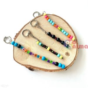 Цветни дървени мъниста DP Carft, 30 g, латински букви